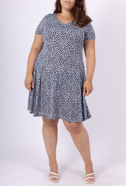 Picture of CURVY GIRL GREAT FITTING PRINTED FLARED DRESS